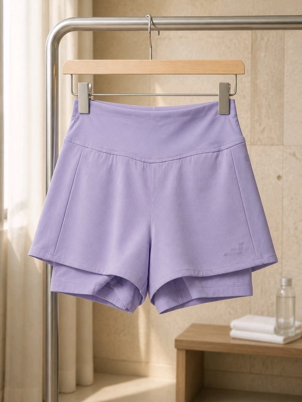 Girls' Lavender Active Layered Shorts